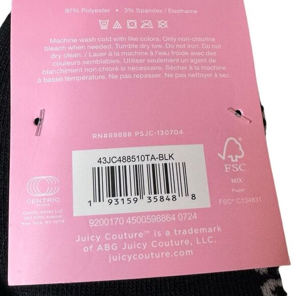 NWT Juicy Couture Shortie Crew Socks - 5 Pack - Picture 3 of 4